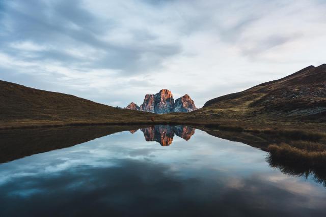 Lago Delle Baste (1) / Serene Lago Delle Baste at sunset. Italian Dolomites.