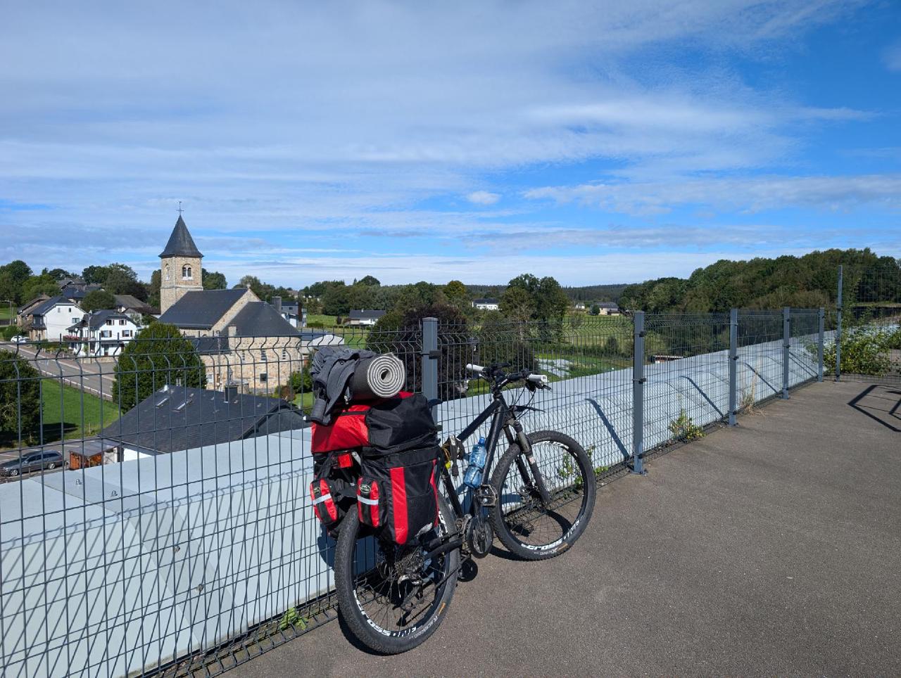 Rest stop on a bridge viewing platform